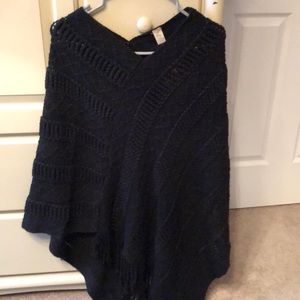 Black crochet shawl